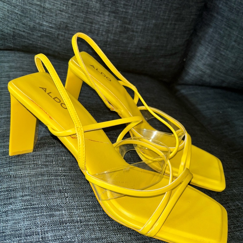 Aldo Bright Yellow Strappy Heels